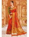 Orange Weaving Silk Designer Saree