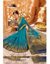 Turquoise Weaving Silk Designer Saree