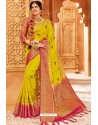 Yellow Weaving Silk Designer Saree