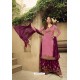 Hot Pink And Purple Satin Georgette Designer Palazzo Suit