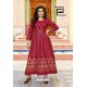 Red Rayon Printed Readymade Gown