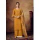 Yellow Viscose Banarasi Palazzo Suit