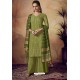 Green Viscose Banarasi Palazzo Suit