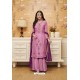 Light Pink Satin Georgette Embroidered Palazzo Suit
