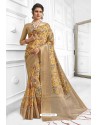 Yellow Cotton Weaving Worked Saree