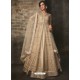 Light Beige Net And Art Silk Designer Anarkali Suit