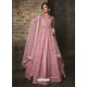 Pink Net And Art Silk Designer Anarkali Suit