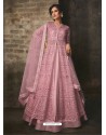 Pink Net And Art Silk Designer Anarkali Suit