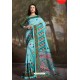 Aqua Blue Madhu Silk Printed Saree