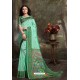 Pleasant Jade Green Madhu Silk Printed Saree
