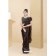 Classy Coffee Lycra Thread And Moti Worked Saree