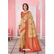 Beige Patola Silk Jacquard Worked Party Wear Saree