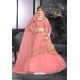 Light Pink Net Fancy Embroidered Designer Lehenga Choli