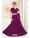 Purple Net Fancy Embroidered Designer Lehenga Choli
