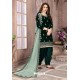 Dark Green Velvet Heavy Embroidered Salwar Suit