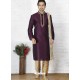 Deep Wine Silk Embroidered Kurta Pajama