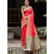 Red Banglori Raw Silk Zari Worked Designer Saree