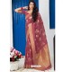 Maroon Banarasi Sona Chandi Silk Designer Saree