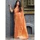 Orange Banarasi Sona Chandi Silk Designer Saree