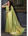 Green Banarasi Sona Chandi Silk Designer Saree