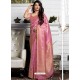 Hot Pink Banarasi Sona Chandi Silk Designer Saree