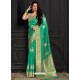 Aqua Mint Banarasi Sona Chandi Silk Designer Saree