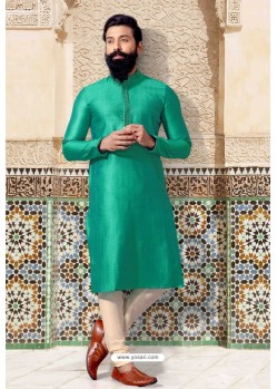 Jade Green Jacquard Kurta Pajama