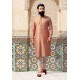 Peach Jacquard Kurta Pajama