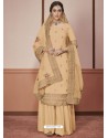 Yellow Dola Silk Embroidered Palazzo Suit