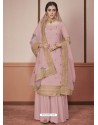 Light Pink Dola Silk Embroidered Palazzo Suit