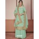 Sky Blue Dola Silk Embroidered Palazzo Suit