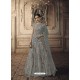 Aqua Grey Net Embroidered Stone Worked Lehenga Choli