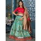 Aqua Mint Banarasi Silk Designer Lehenga Choli