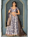 Light Grey Jacquard Designer Lehenga Choli