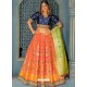 Dark Peach Banarasi Silk Designer Lehenga Choli