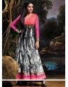 Off White And Black Printed Anarkali Suits