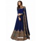 Navy Blue Faux Georgette Hanworked Anarkali Suit