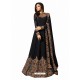 Black Faux Georgette Hanworked Anarkali Suit