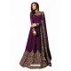 Purple Faux Georgette Hanworked Anarkali Suit