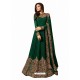 Dark Green Faux Georgette Hanworked Anarkali Suit