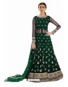 Dark Green Net Embroidered Party Wear Suit