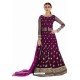 Purple Net Embroidered Party Wear Suit