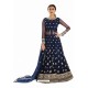 Navy Blue Net Embroidered Party Wear Suit