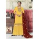 Yellow Georgette Embroidered Palazzo Suit