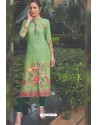 Green Rayon Printed Readymade Kurti