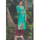 Aqua Mint Rayon Printed Readymade Kurti