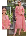 Light Pink Chanderi Handworked Churidar Suit