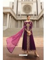 Purple Georgette Zari Embroidered Anarkali Suit