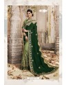 Green Chanderi Silk Zari Embroidered Designer Saree