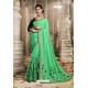 Sea Green Chanderi Silk Zari Embroidered Designer Saree